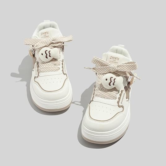 Star Shoes Walking Sneakers Women Big Head Y2K Aesthetic Cute Chunky Stars Gift Fish Bear Cat Charms Premium Fabric Padded Toe Comfort Insole Anti-Slip US4-8