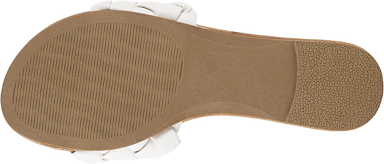 FITORY Womens Flat Sandals Fashion Round Open Toe Slip On Slides with Braided Strap Slippers for Summer Size 6-11