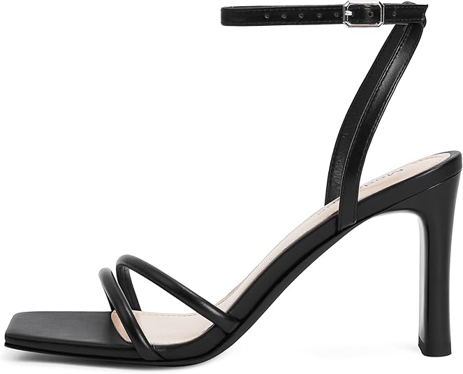 Modatope Womens Sandals Square Open Toe Chunky High Heels Strappy Ankle Strap Sandals Comfort Dress Party