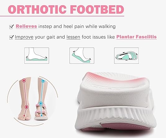 KuaiLu Womens Orthopedic Walking Sandals with Comfortable Arch Support Recovery Sport Relief Plantar Fasciitis Summer Outdoor Hiking Adjustable Strap Platform Cushion Shoes