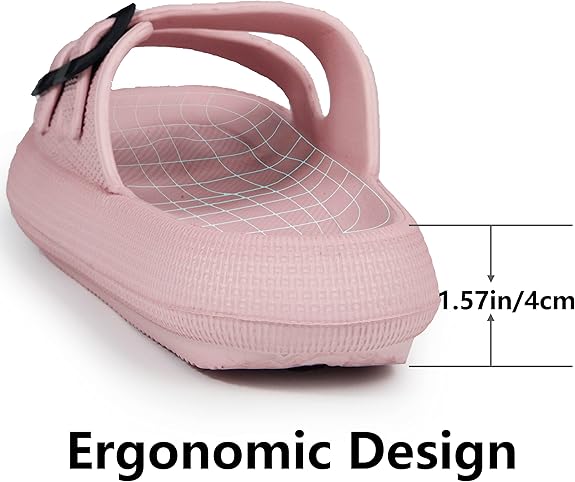 Weweya Sandals for Women and Men - Pillow Slippers - Double Buckle Adjustable Slides - EVA Flat Sandals