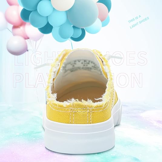 Obtaom Women Canvas Mules Memory Foam Clipper Fashion Sneakers Comfortable Slip-On Mule Backless Holiday Shoes