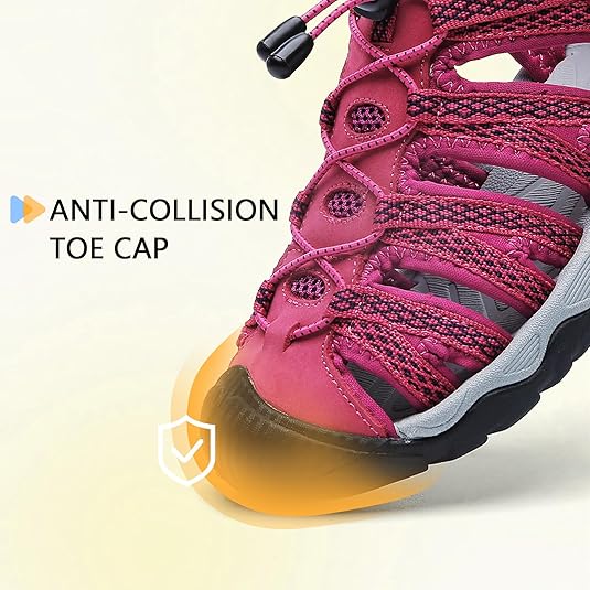 ziitop Womens Hiking Sandals Closed Toe Summer Outdoor Adventurous Beach Sandals Lace Adjustable Double Buckle Water Shoes