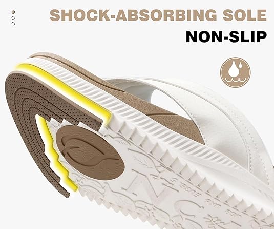 ONCAI Women's Orthotic Cushion Flip Flops Recovery Walking Sandals for Women with Arch Support Summer Comfortable Slip On Flip Flops for Womans Size 6-12