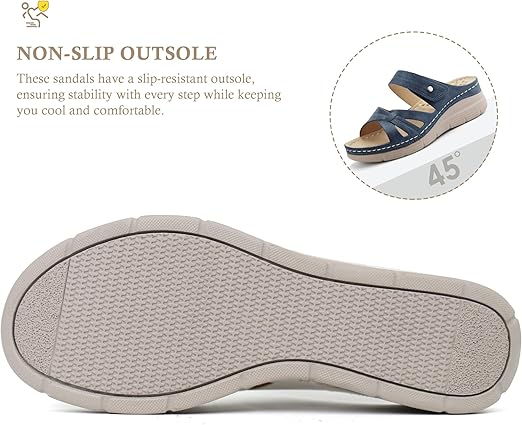 Ortho+rest Women Orthotic Slides Comfortable Orthopedic Sandals Walking Sandals with Arch Support